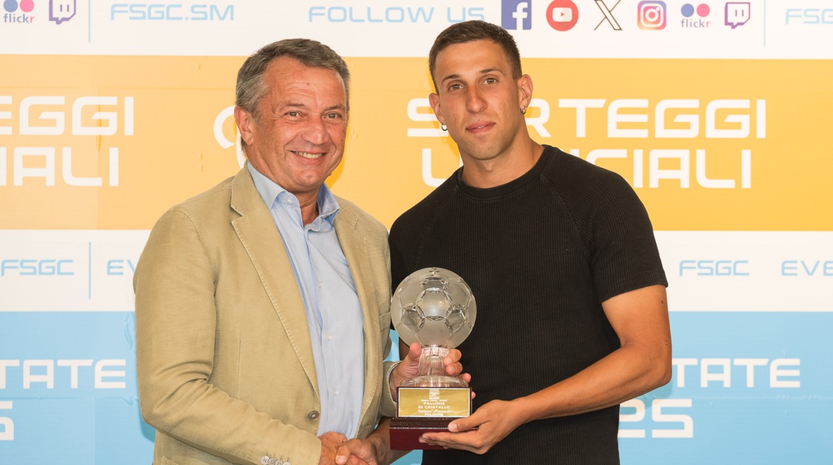 ©FSGC/Pruccoli | il Presidente Tura premia Samuel Pancotti, Pallone di Cristallo 2025