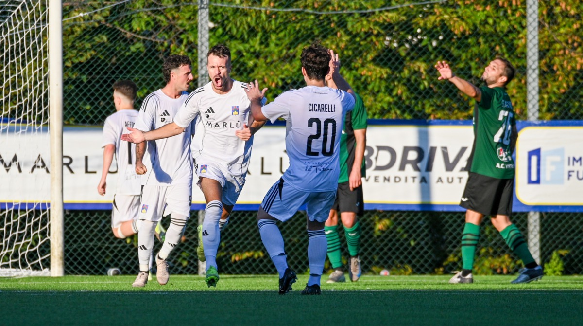 ©FSGC/Palmieri | Il gol di Matteo Vitaioli che vale il 2-2 per La Fiorita