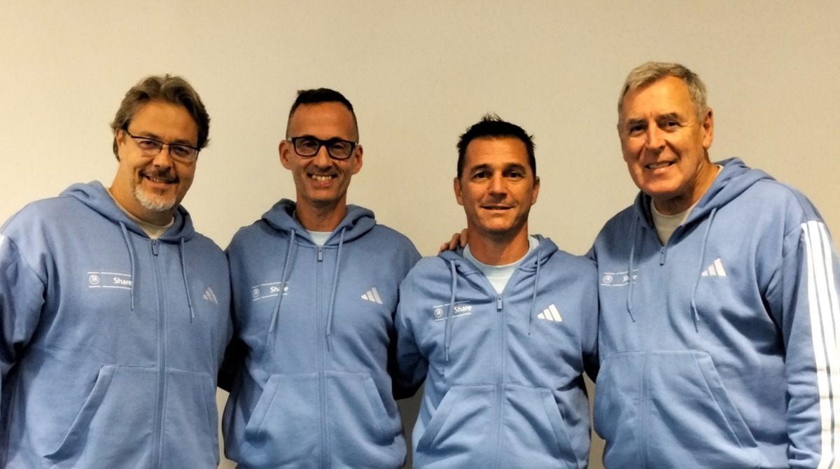 ©FSGC | Gasperoni e Chiarabini, al centro, insieme ai due responsabili del workshop UEFA