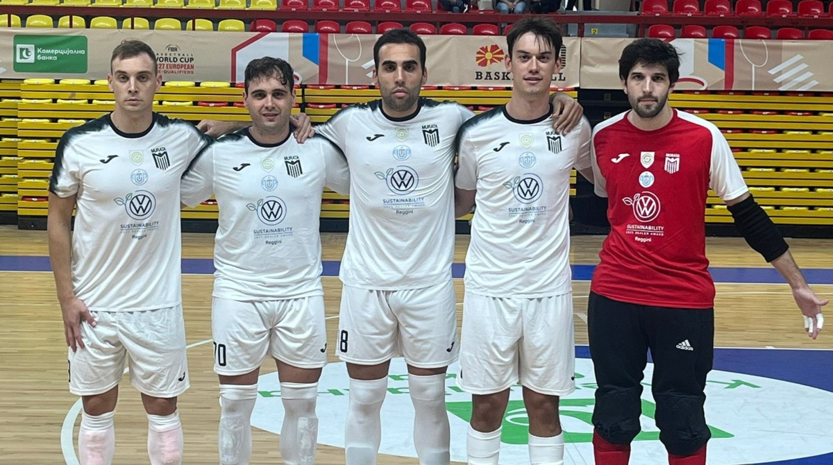 ©SSMurataFutsal | Il quintetto della gara con l'Encamp: Jamicic, Ercolani, Busignani, Moretti, Protti