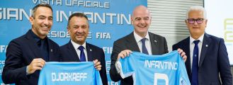 FIFA, il Presidente Infantino in visita a San Marino: “Garantire l’accesso al calcio di bambine e bambini è la Coppa del Mondo che vincono tutte le Federazioni”
