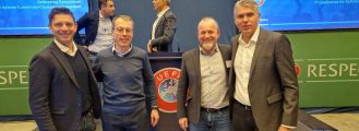 Ascari, Cenci e Savoretti al UEFA Referee Symposium di Bucarest