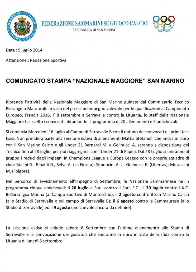 Comunicato-Stampa-Nazionale-Maggiore-9-Luglio-2014